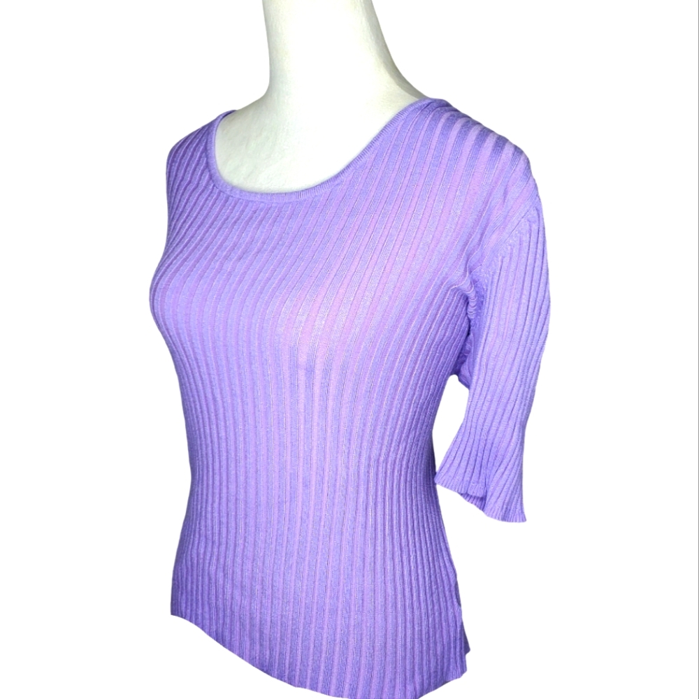 George Lilac Rib Knit Top - Picture 3 of 6
